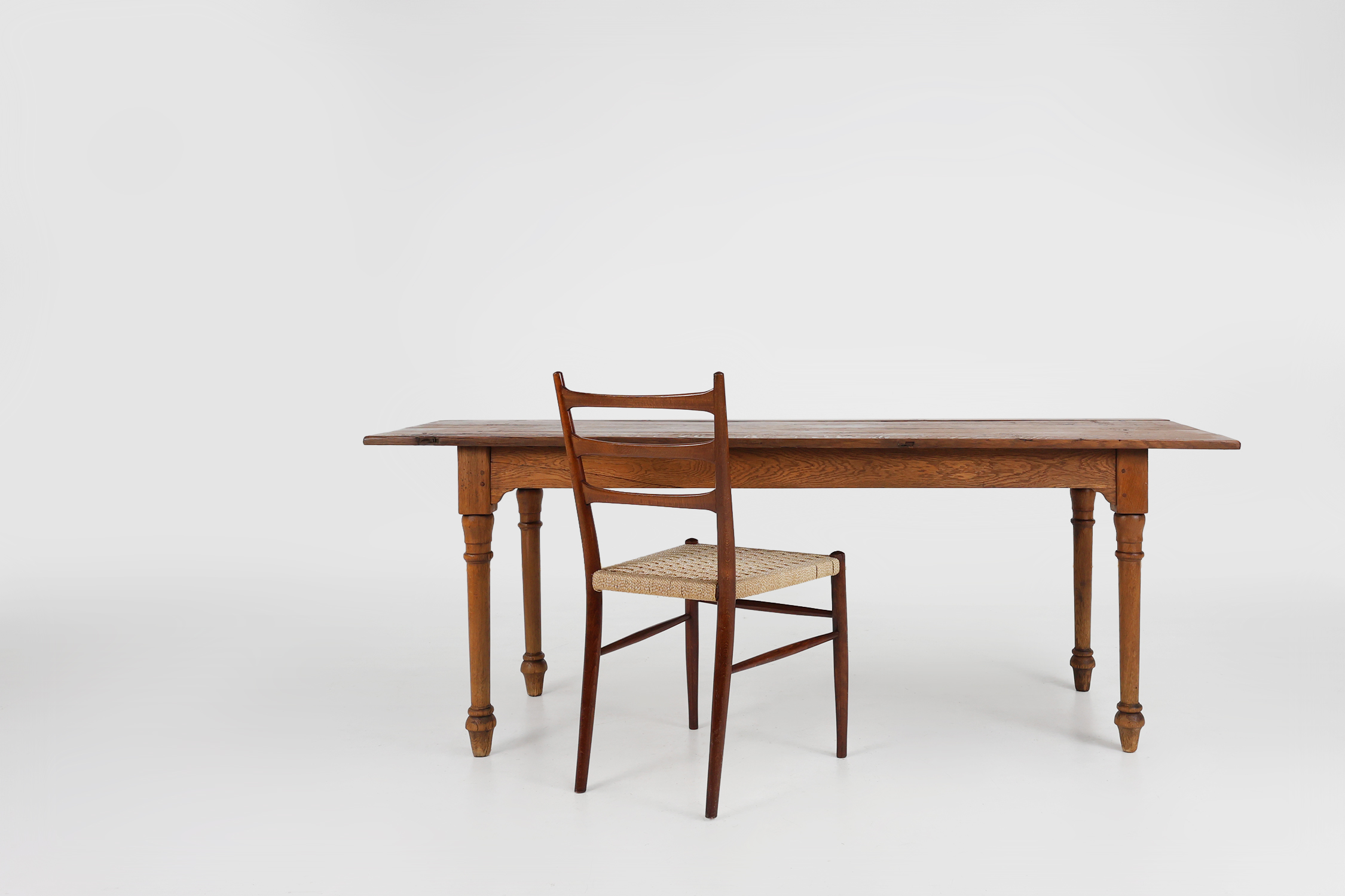 Rustic farmhouse table in pine wood, France ca. 1850thumbnail